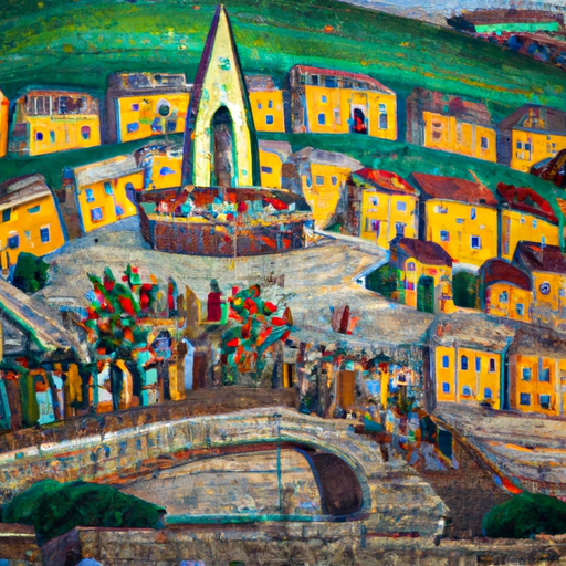 A panoramic view of a colorful mural depicting Jerusalem's history on a city wall