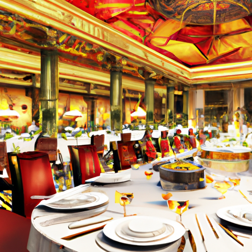תמונה המתארת את פינת האוכל המפוארת של מלון המלך דוד, המעוטרת בעיצוב קלאסי